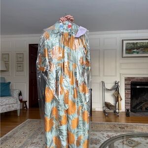 Orange and Blue Floral Dress